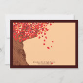 ラブ カップル ハート 落ちる オークの木 披露宴 受け付け カード (裏面)