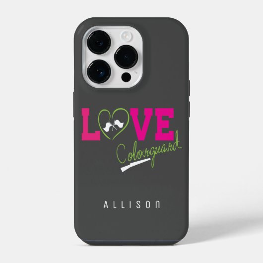 ラブ カラーガード タイポグラフィ iPhoneケース (裏面)