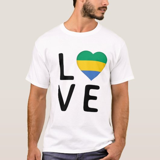 ラブ – ガボン国旗 Tシャツ (正面)