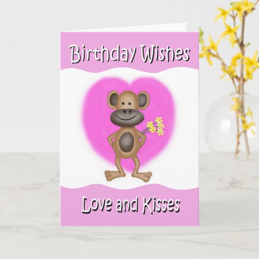 ラブ&キス誕生日カード カード (黄色い花)