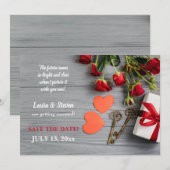 ラブ・キーの・セーブ・ザ・デート・アナウンスメント 招待状 (正面/裏面)