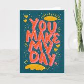 ラブ・クオート バレンタイン タイポグラフィー 青いカード カード (正面)