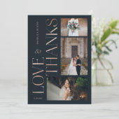 ラブ&ク感謝していラス海軍バラ金ゴールド結婚の写真 サンキューカード (スタンド正面)