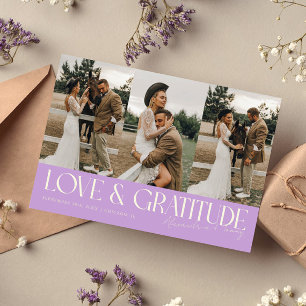 ラブ&グラティチュード フジ色 結婚式 マルチフォト サンキューカード