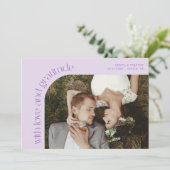 ラブ＆グラティチュード ライラック 結婚式 写真 サンキューカード (スタンド正面)