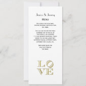 ラブ グラフィックテキスト - 偽のゴールド 招待状 (裏面)