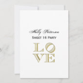 ラブ グラフィックテキスト - 偽のゴールド 招待状 (正面)