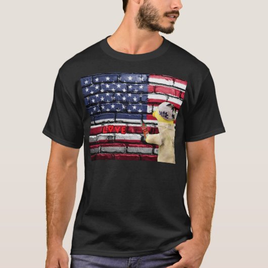 ラブ グラフィティ ウォール アート Tシャツ (正面)