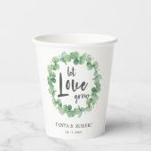 『ラブ・グロー・ユーカリ・リースズ・結婚セージ・グリーン』 紙コップ (正面)