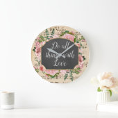 ラブ・コラージュを持つすべてのヴィンテージ ラージ壁時計 (ホーム)