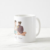 ラブ&コーヒー カップルマグカップ - クオリティタイムイラスト コーヒーマグカップ (正面右)