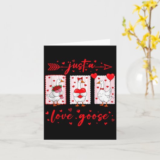 ラブ・ゴース・ファニー・バレンタイン・キュート・ゴース カード (黄色い花)