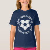 ラブ ゴール リピート サッカー ハート Tシャツ (正面)