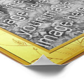 ラブ サテン リボン フレーム 写真を追加 ポスター (角)