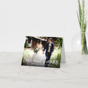 ラブ&サンクス おしゃれな結婚式のお礼 写真 サンキューカード