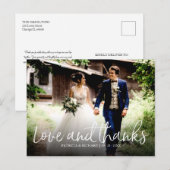 ラブ＆サンクス おしゃれな結婚式のお礼 写真 ポストカード (正面/裏面)