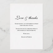 ラブ＆サンクス ウェディング サンクスカード 箔招待状 (裏面)