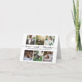 ラブ＆サンクス ウェディング タイポグラフィ ミニマリスト フォト サンキューカード