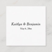 ラブ＆サンクス エレガント タイポグラフィー ウェディング フェイバー エンクロージャーカード (裏面)