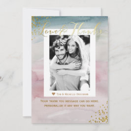 ラブ＆サンクス グラム ウォーターカラー ゴールド ありがとう フォト サンキューカード