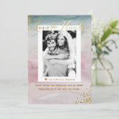 ラブ＆サンクス グラム ウォーターカラー ゴールド ありがとう フォト サンキューカード (スタンド正面)