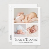 ラブ＆サンクス タイポグラフィー フォトグリッド ベイビーボーイ ポストカード (正面/裏面)