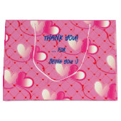 ラブ - サンクス - バレンタインデー 大型 ギフト バッグ ラージペーパーバッグ (正面)