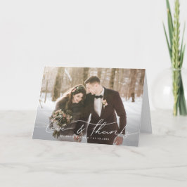 ラブ＆サンクス モダン ハンドレター ウェディング スクリプト サンキューカード