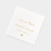 ラブ&サンクス モノグラム ウェディング デート パーティー コックテール 箔ナプキン (左)