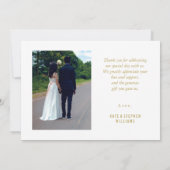ラブ＆サンクス | 偽金箔 | 結婚式の写真 サンキューカード (裏面)