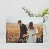 ラブ&サンクス 結婚写真 セージグリーン サンキューカード (スタンド正面)