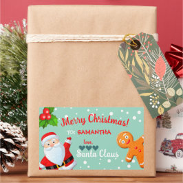 ラブ サンタ ジンジャーブレッド フェスティブ クリスマス オーダーメイド 長方形シール