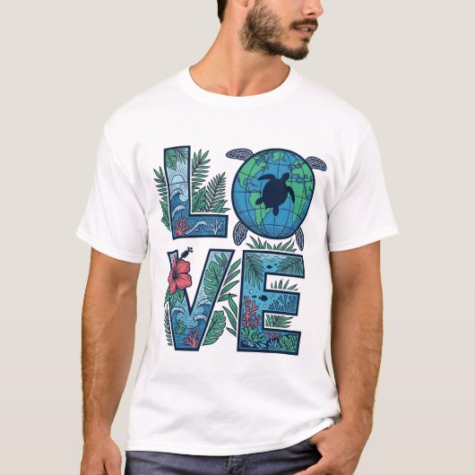 ラブ シータートル アース トロピカル Tシャツ (正面)