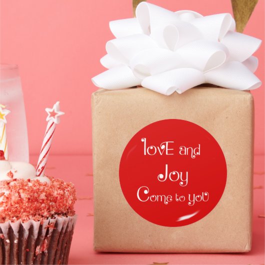 ラブ&ジョイがあなたにホリデーパーティー ラウンドシール (パーティー)