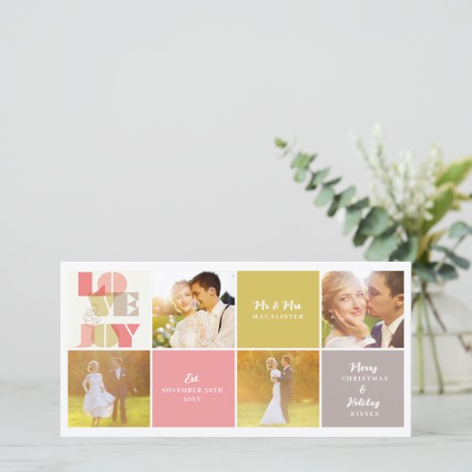 ラブ&ジョイデルの初めてのクリスマスフォトコラージュカード シーズンカード (スタンド正面)