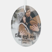 ラブ&ジョイファンシーオーバーレイ文字フォトグラスオーナメント ガラスオーナメント (正面左)
