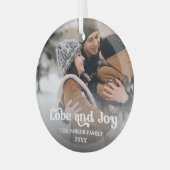 ラブ&ジョイファンシーオーバーレイ文字フォトグラスオーナメント ガラスオーナメント (正面左)