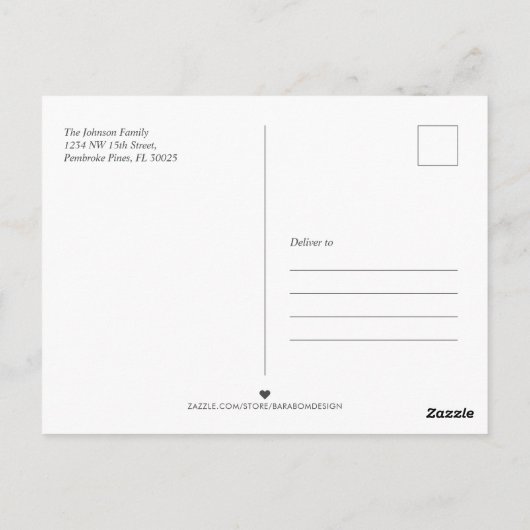 ラブ&ジョイ |クリスマスタイポグラフィ写真はがき ポストカード (裏面)