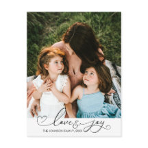 ラブ&ジョイ |クリスマスタイポグラフィ写真はがき