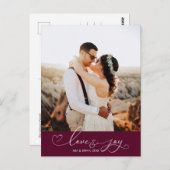 ラブ&ジョイ |クリスマスタイポグラフィ写真はがき ポストカード (正面/裏面)