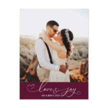 ラブ&ジョイ |クリスマスタイポグラフィ写真はがき