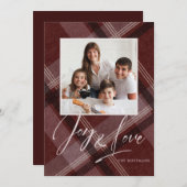 ラブ&ジョイ フォト ホリデー バーガンディ シーズンカード (正面/裏面)
