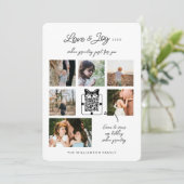 ラブ&ジョイ モダン ミニマル QR コード ビデオ メッセージ シーズンカード (スタンド正面)