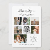 ラブ&ジョイ モダン ミニマル QR コード ビデオ メッセージ シーズンカード (正面)