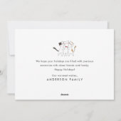 ラブ&ジョイ モダン ユニーク かわいい 猫たちのクリスマスソング シーズンカード (裏面)