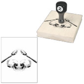 ラブ スカル ゴシック スケルトン ハロウィン ウェディング ラバースタンプ (押印)