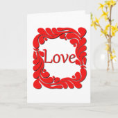 ラブ＆スワール ボーダー グリーティング カード (黄色い花)