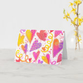 ラブ・セレブレーション・ウォーターカラー・ハート カード (黄色い花)