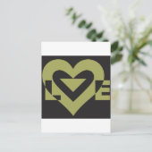 ラブ セージグリーン ブラック ポストカード (スタンド正面)