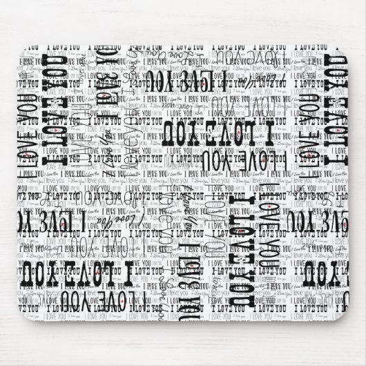 ラブ タイポグラフィ テキスト バレンタイン マウス パッド マウスパッド (正面)